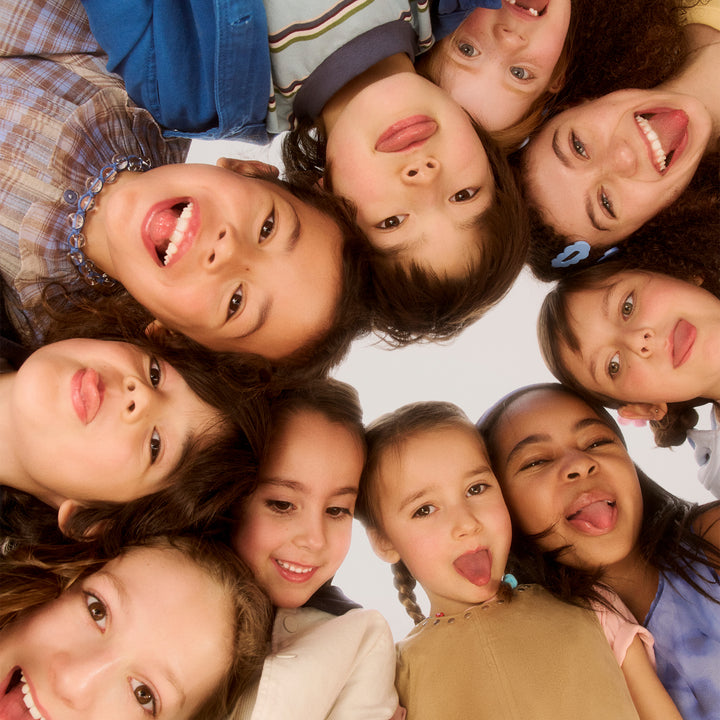 Group of diverse children&